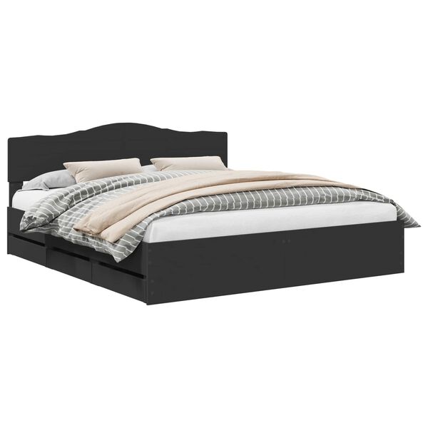 vidaXL Struttura del letto Nero 200 x 200 cm Legno Ingegnerizzato