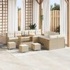 vidaXL Set Divano da Giardino 14 pcs Beige polyrattan
