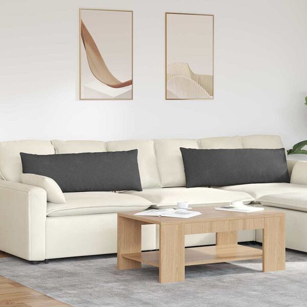 vidaXL Cuscini da Divano 2 pcs Grigio scuro 120 x 40 cm