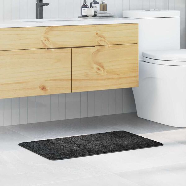 vidaXL Tappetino da bagno antiscivolo Grigio scuro 50 x 80 cm PP