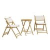vidaXL Set da Bistrot Pieghevole 3 pz Cuscini Bianco Crema in Bamb&ugrave;