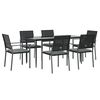 vidaXL Set Pranzo da Giardino 7 pz con Cuscini in Polyrattan e Acciaio