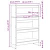 vidaXL Armadio per Libri Rovere Artigianale 80 x 30 x 155 cm