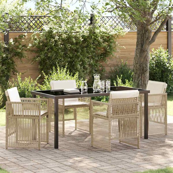 vidaXL Set da Pranzo per Giardino 5 pcs Beige