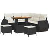 vidaXL Set Divano da Giardino 8 pcs Nero polyrattan
