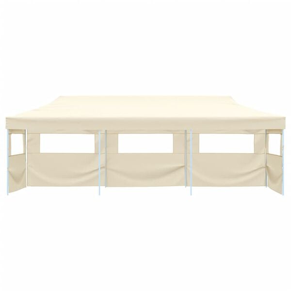 vidaXL Tenda Pieghevole Pop-Up con 5 Pareti Laterali 3x9 m Crema