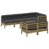vidaXL Set Divani da Giardino 8pz con Cuscini Legno Impregnato di Pino