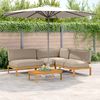 vidaXL Set di divani con cuscino 4 pcs Talpa Legno di Acacia Massello