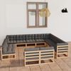 vidaXL Set Divani Giardino 12 pz con Cuscini in Legno Massello di Pino