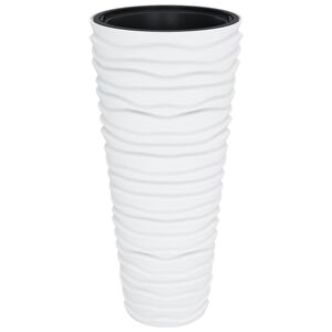 vidaXL Fioriera con Interno Rimovibile Bianco 18/45 L PP Scanalato