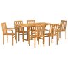vidaXL Set da Pranzo per Giardino 7 pcs Marrone Legno di teak solido
