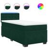 vidaXL Giroletto a Molle con Materasso Verde Scuro 90x200 cm Velluto