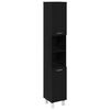 vidaXL Mobile da Bagno Rovere Nero 30 x 30 x 179 cm Legno multistrato