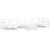 vidaXL Set Divani da Giardino 8 pz in Legno Massello di Pino Bianco