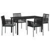vidaXL Set da Pranzo per Giardino 5 pcs Nero Rattan in PE