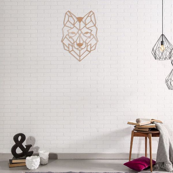 Homemania Decorazione da Parete Lupo 41x57 cm in Acciaio Rame
