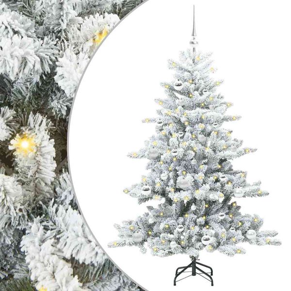 vidaXL Albero di Natale Artificiale con Rami Pieghevoli Bianco 150 cm