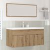 vidaXL Mobile da Bagno con porta Rovere artigianale 100 x 38,5 x 46 cm