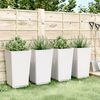 vidaXL Fioriere da Giardino 4 pz Bianche 32,5x32,5x57 cm in PP