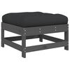 vidaXL Poggiapiedi Giardino con Cuscini 2pz Legno Massello Pino Grigio