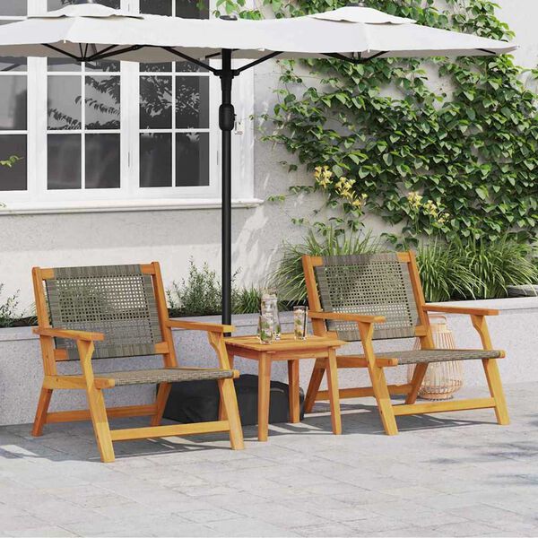 vidaXL Arredamento da Giardino 2 pcs Grigio 67 x 78 x 73 cm