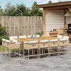 vidaXL Set da Pranzo da Giardino 13 pz con Cuscini Beige in Polyrattan