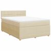 vidaXL Giroletto a Molle con Materasso Crema 140x19 cm in Tessuto
