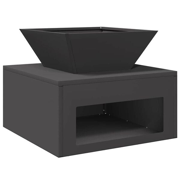 vidaXL Focolare Nero 50 x 50 x 40 cm Acciaio