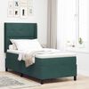 vidaXL Letto con Box Springs LED e Materasso Verde Scuro 90 x 200 cm