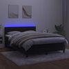 vidaXL Letto a Molle con Materasso e LED Nero 140x190 cm in Velluto