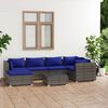 vidaXL Set Divani da Giardino 7 pz con Cuscini in Polyrattan Grigio