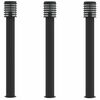 vidaXL Lampade da Terra per Esterni 3 pz Nere 110 cm in Acciaio Inox
