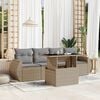 vidaXL Set Divano da Giardino 5 pz con Cuscini Beige in Polyrattan