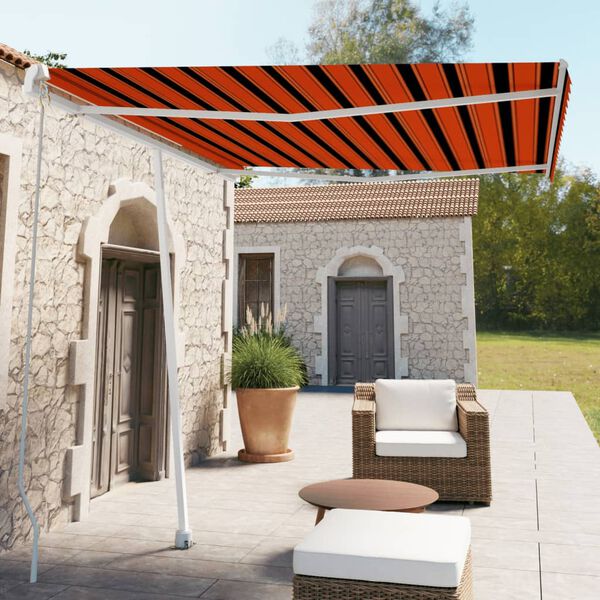 vidaXL Tenda Sole Manuale Autoportante 300x250 cm Arancione e Marrone