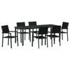 vidaXL Set da Pranzo per Giardino 7 pcs Nero