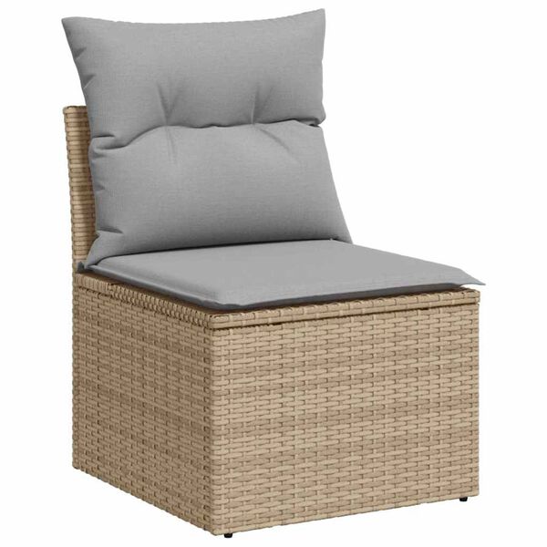vidaXL Set Divano da Giardino 6 pcs beige e grigio chiaro Poly Rattan