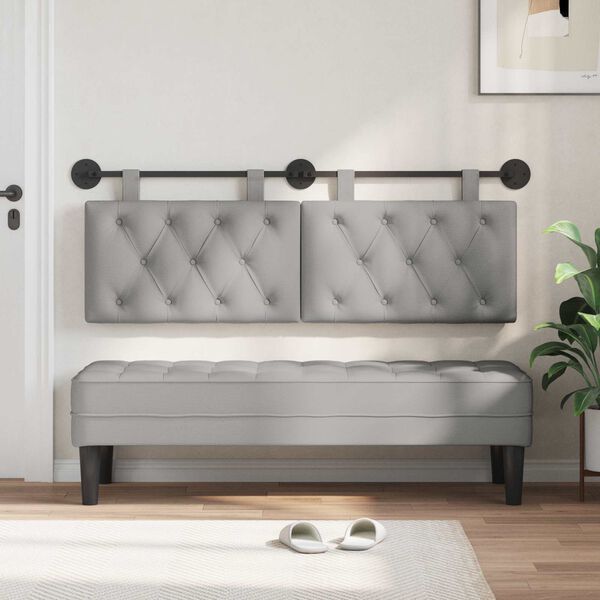 vidaXL Testata appesa Grigio Nuvola 130 x 55 x 7 cm Tessuto