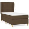 vidaXL Giroletto a Molle con Materasso Marrone Scuro 90x190cm Tessuto