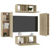 vidaXL Set di Mobili TV 4 pz Rovere Sonoma in Legno Multistrato