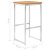 vidaXL Sgabelli da Bar 2 pz in Legno Massello di Teak e Acciaio Inox