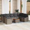 vidaXL Set Divano da Giardino 10 pcs Grigio polyrattan