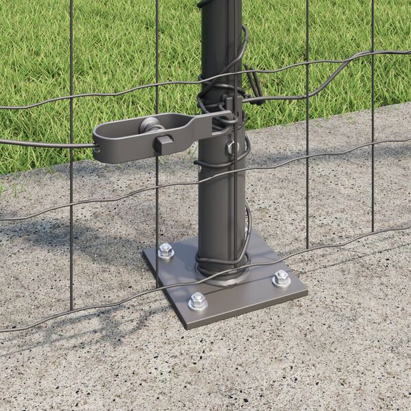 vidaXL Recinzione con Posto Grigio 1,4 x 10 m Acciaio e PVC