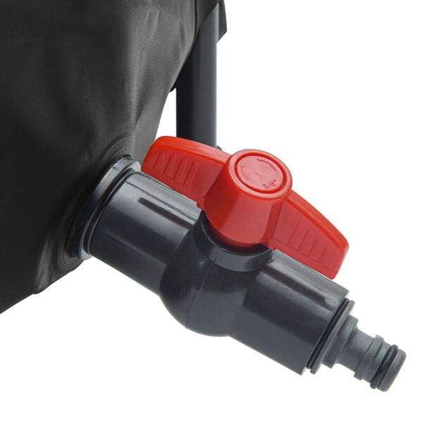 Wiltec Serbatoio acqua piovana pieghevole da 100 l, con coperchio e rubinetto, contenitore raccolta acqua piovana in PVC da 620 g/m² con attacco per tubo