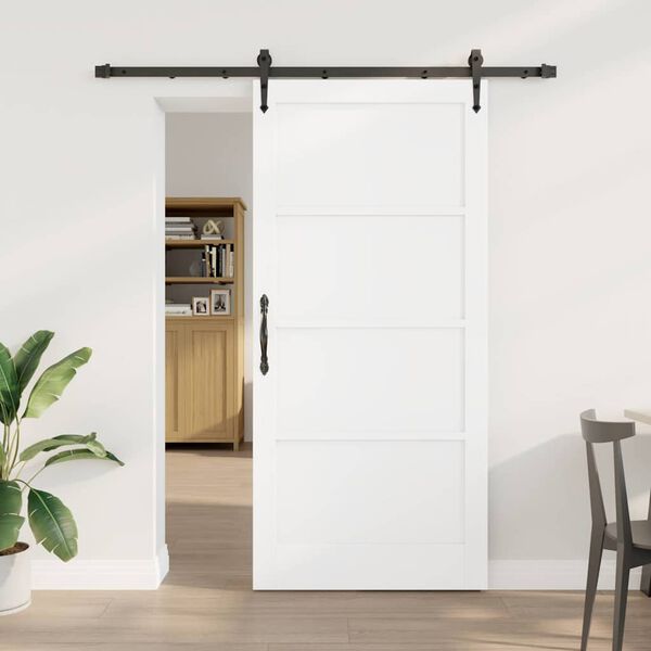 vidaXL Porta scorrevole ORKDAL Bianco 93 x 202 cm Pino massello
