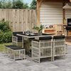vidaXL Set Pranzo da Giardino 9pz con Cuscini Grigio Chiaro Polyrattan