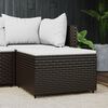 vidaXL Poggiapiedi da Giardino con Cuscino in Polyrattan Marrone