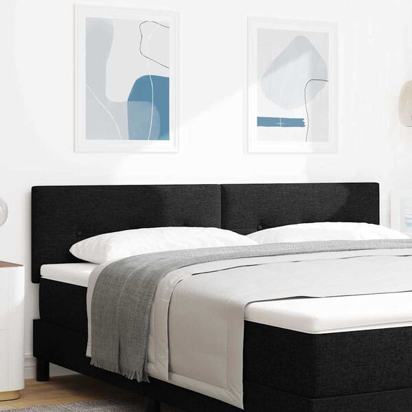 vidaXL Testiera LED con luci a strisce a LED Nero 180 cm Poliestere