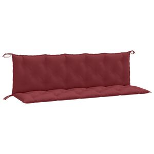 vidaXL Cuscini Panca Giardino 2pz Rosso Vino M&eacute;lange 180x50x7 cm