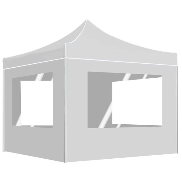 vidaXL Gazebo Pieghevole con Pareti Alluminio 2x2 m Bianco