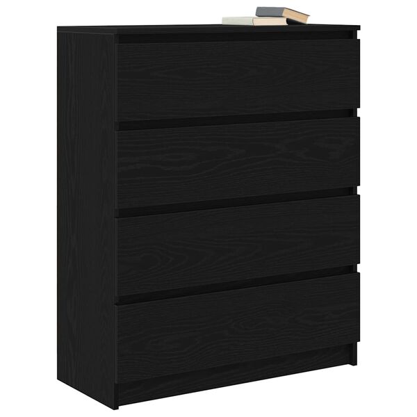 vidaXL Credenza Rovere Nero 80x35x99 cm in Legno Multistrato